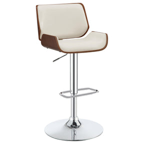 Folsom Upholstered Adjustable Bar Stool Ecru and Chrome Half Price Furniture
