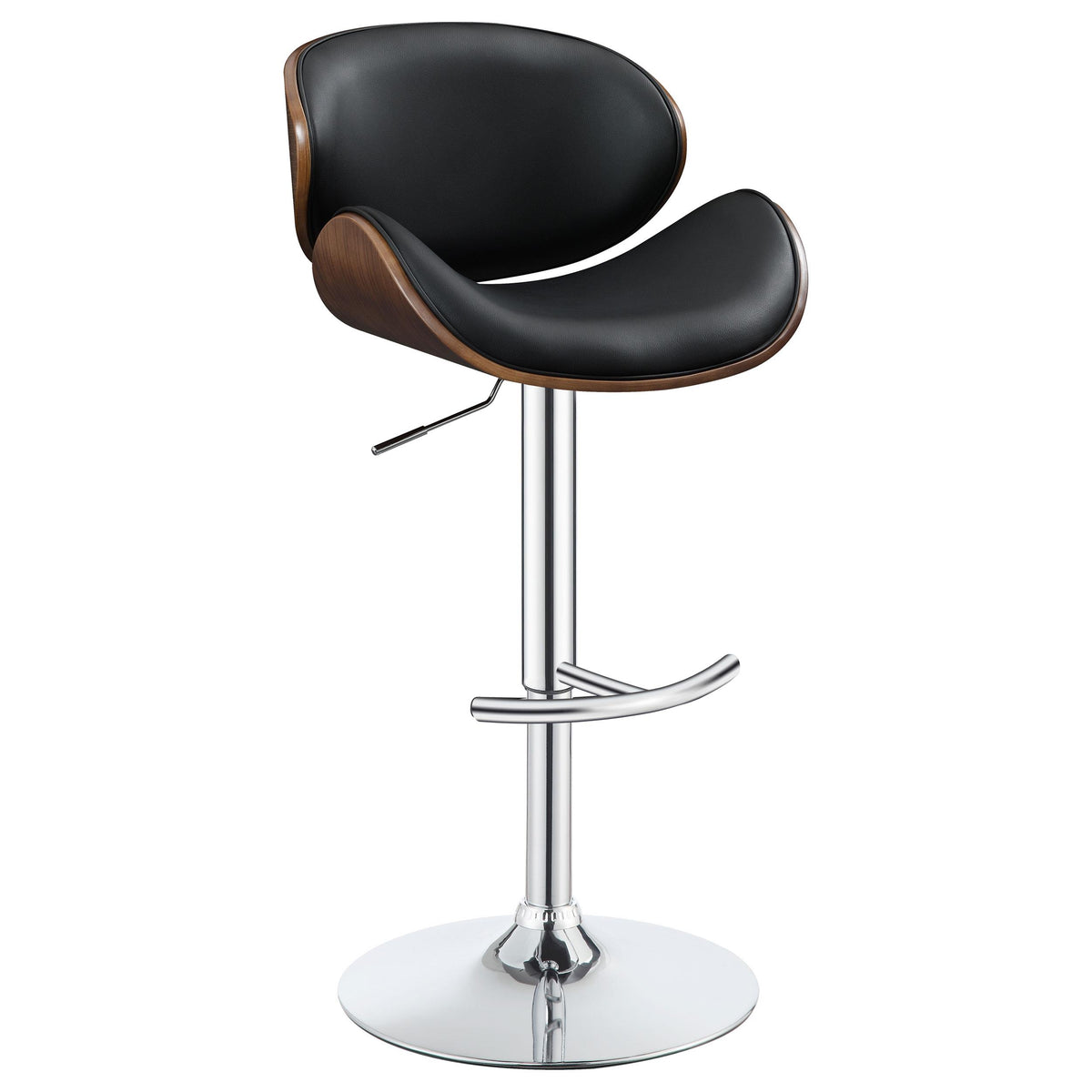 Harris Adjustable Bar Stool Black and Chrome  Half Price Furniture