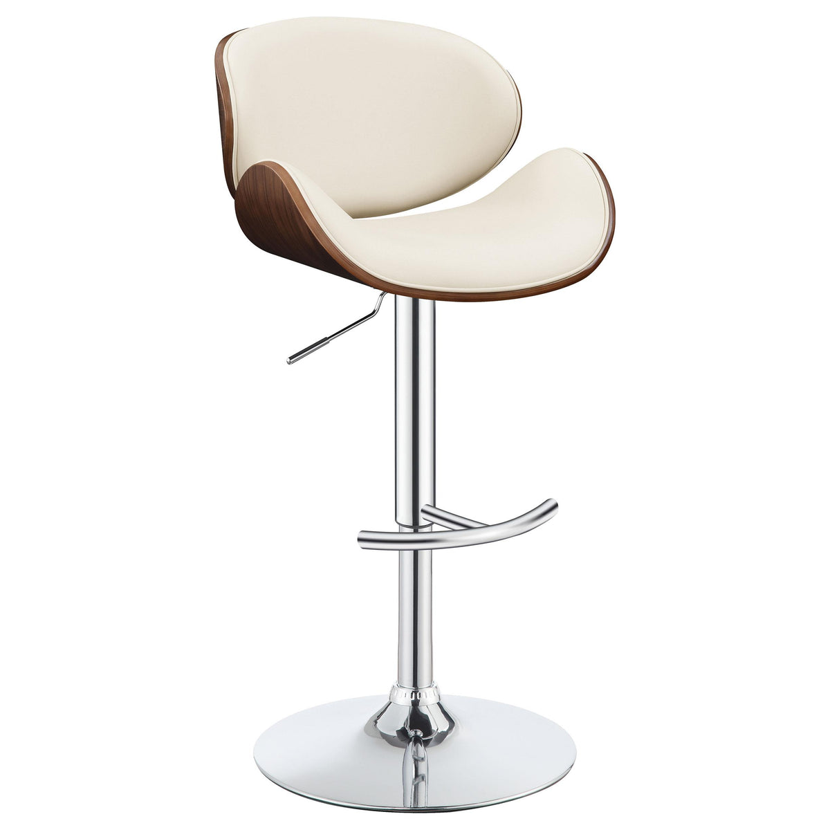 Harris Adjustable Bar Stool Ecru and Chrome  Half Price Furniture