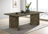 Tyler Rectangular Double V-Leg Dining Table Mango Brown Half Price Furniture
