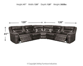 Kincord Power Reclining Sectional - Half Price Furniture