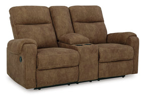 Edenwold Reclining Loveseat with Console Half Price Furniture