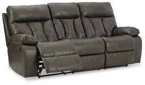 Willamen Reclining Sofa with Drop Down Table - Sofa - Half Price Furniture