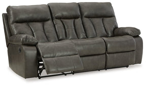 Willamen Reclining Sofa with Drop Down Table - Half Price Furniture