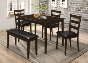 Guillen 5-piece Dining Set with Bench Cappuccino and Dark Brown  Half Price Furniture