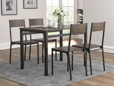 Lana 5-piece Rectangular Dining Table Set Dark Brown and Matte Black Lana 5-piece Rectangular Dining Table Set Dark Brown and Matte Black Half Price Furniture