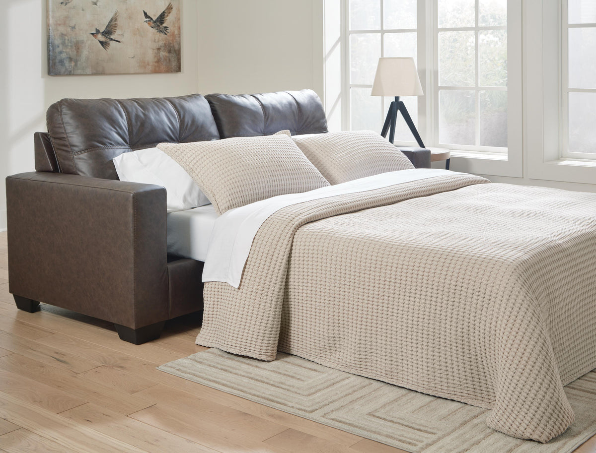 Barlin Mills Queen Sofa Sleeper in Umber, sleeper open in room