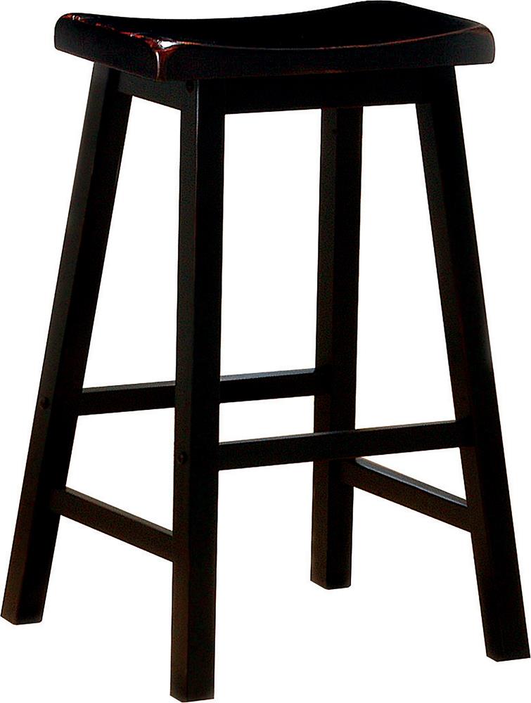 Durant Wooden Bar Stools Black (Set of 2)  Half Price Furniture