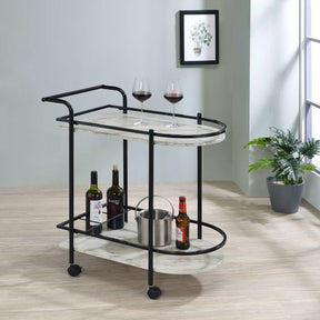Desiree 2-tier Bar Cart with Casters Black - Half Price Furniture