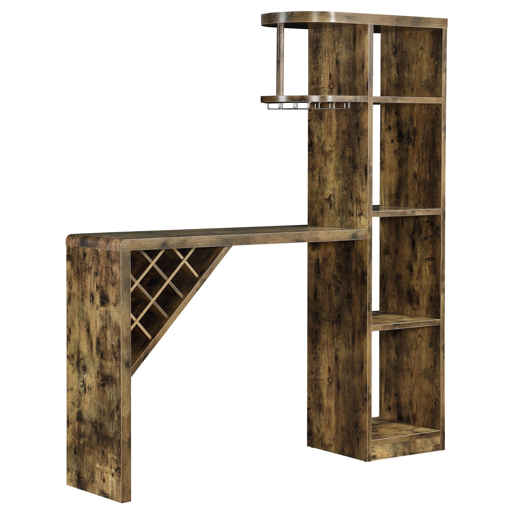 Belvedere 5-shelf Bar Table Storage Antique Nutmeg  Half Price Furniture