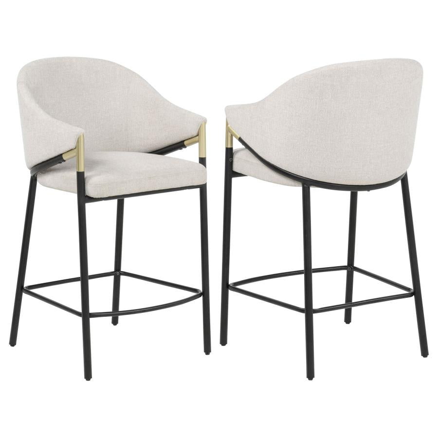Chadwick fabric upholstered counter height chairs beige set of 2