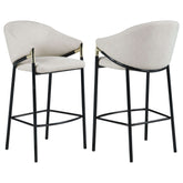 Chadwick Sloped Arm Bar Stools Beige and Glossy Black (Set of 2) - Half Price Furniture