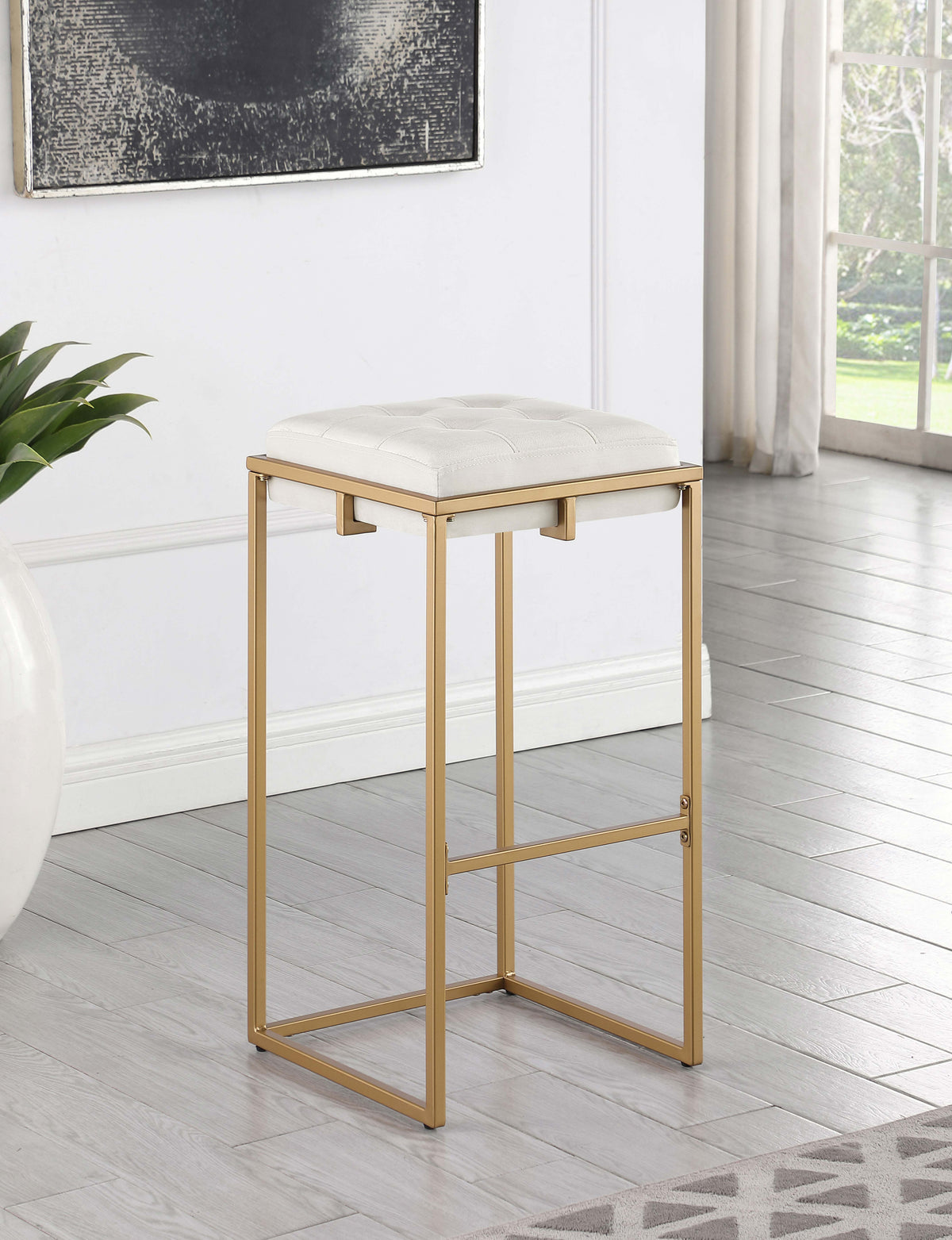 Nadia Square Padded Seat Bar Stool (Set of 2) Half Price Furniture