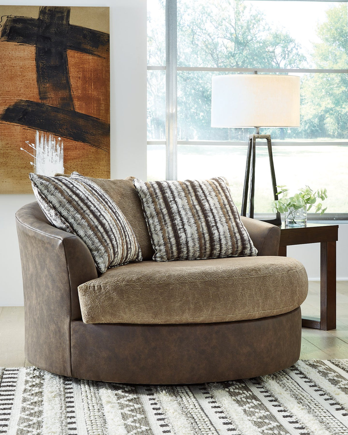 Alesbury Oversized Swivel Accent Chair  Las Vegas Furniture Stores