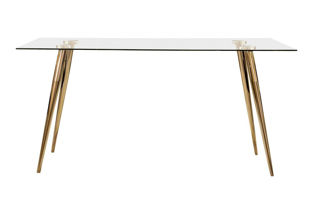 Gilman Rectangle Glass Top Dining Table  Half Price Furniture