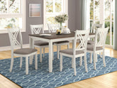 Fortress 7-piece Dining Set Chestnut and Vintage White Half Price Furniture