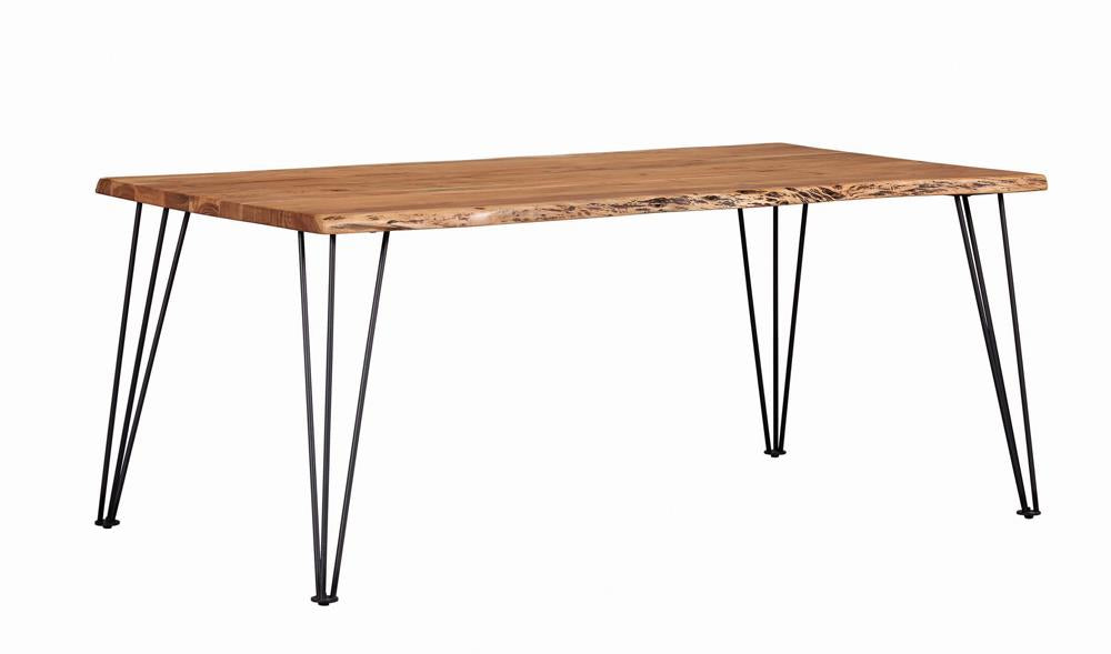 Sherman Rectangular Dining Table Natural Acacia and Matte Black  Half Price Furniture