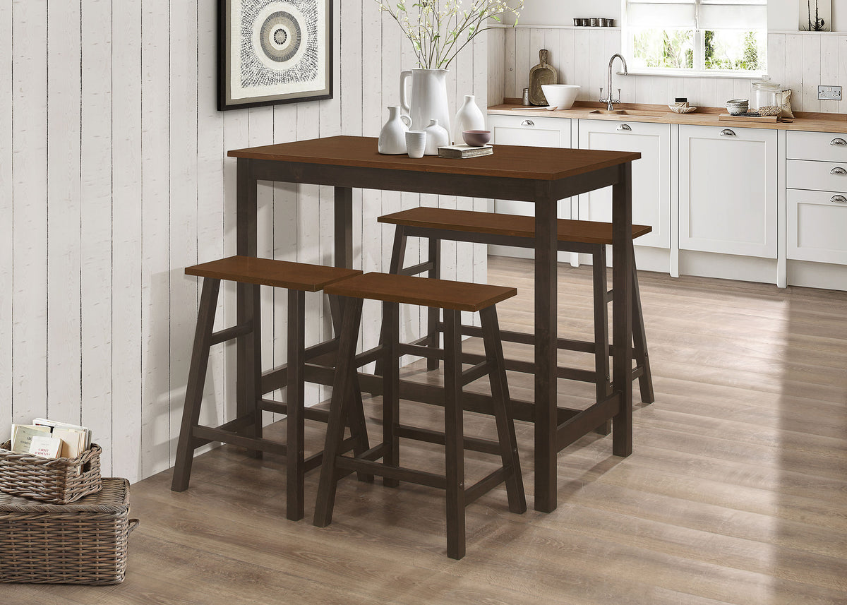 Connie 4-piece Counter Height Set Chestnut and Dark Brown Half Price Furniture
