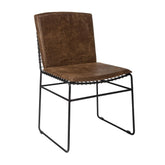 Abbott Upholstered Side Chairs Antique Brown and Matte Black (Set of 2) Half Price Furniture