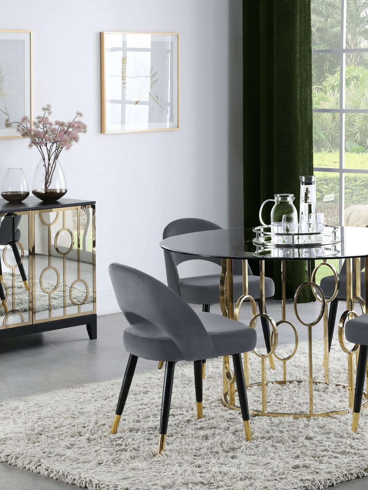 Lindsey Arched Back Upholstered Side Chairs Grey (Set of 2) Half Price Furniture