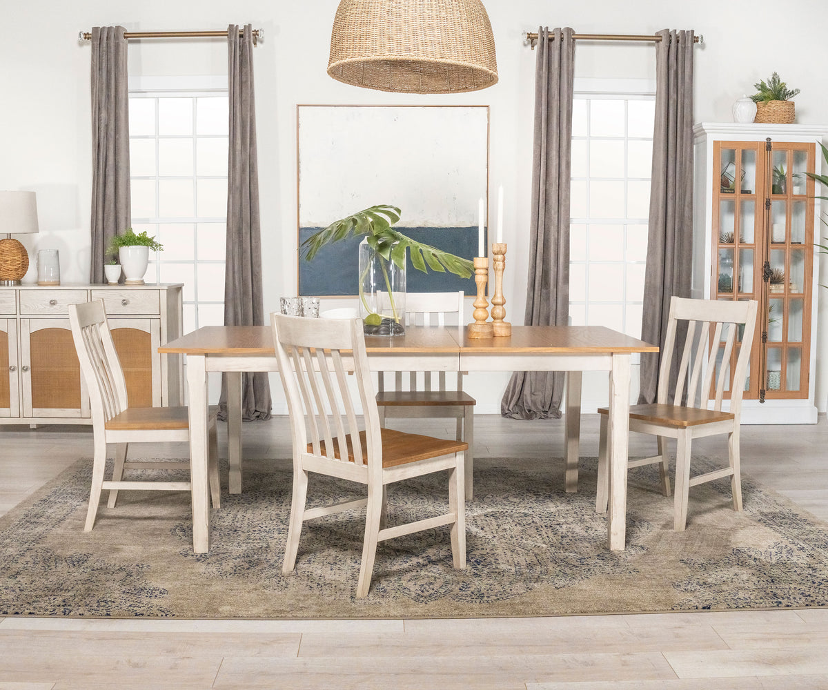 Kirby Dining Set Natural and Rustic Off White  Half Price Furniture