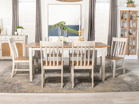 Kirby Dining Set Natural and Rustic Off White Half Price Furniture