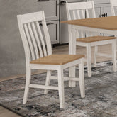 Kirby Slat Back Side Chair (Set of 2) Natural and Rustic Off White  Half Price Furniture