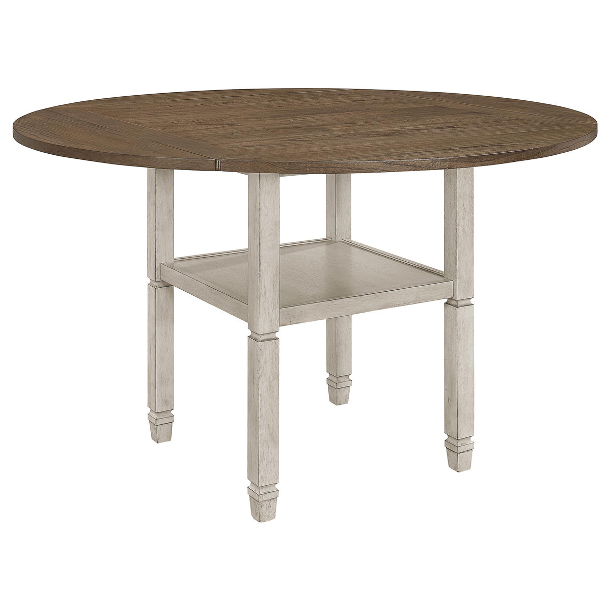 Sarasota Counter Height Table with Shelf Storage Nutmeg and Rustic Cream  Half Price Furniture