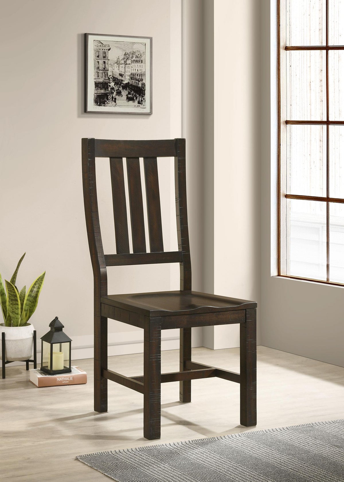 Calandra Slat Back Side Chairs Vintage Java (Set of 2)  Half Price Furniture
