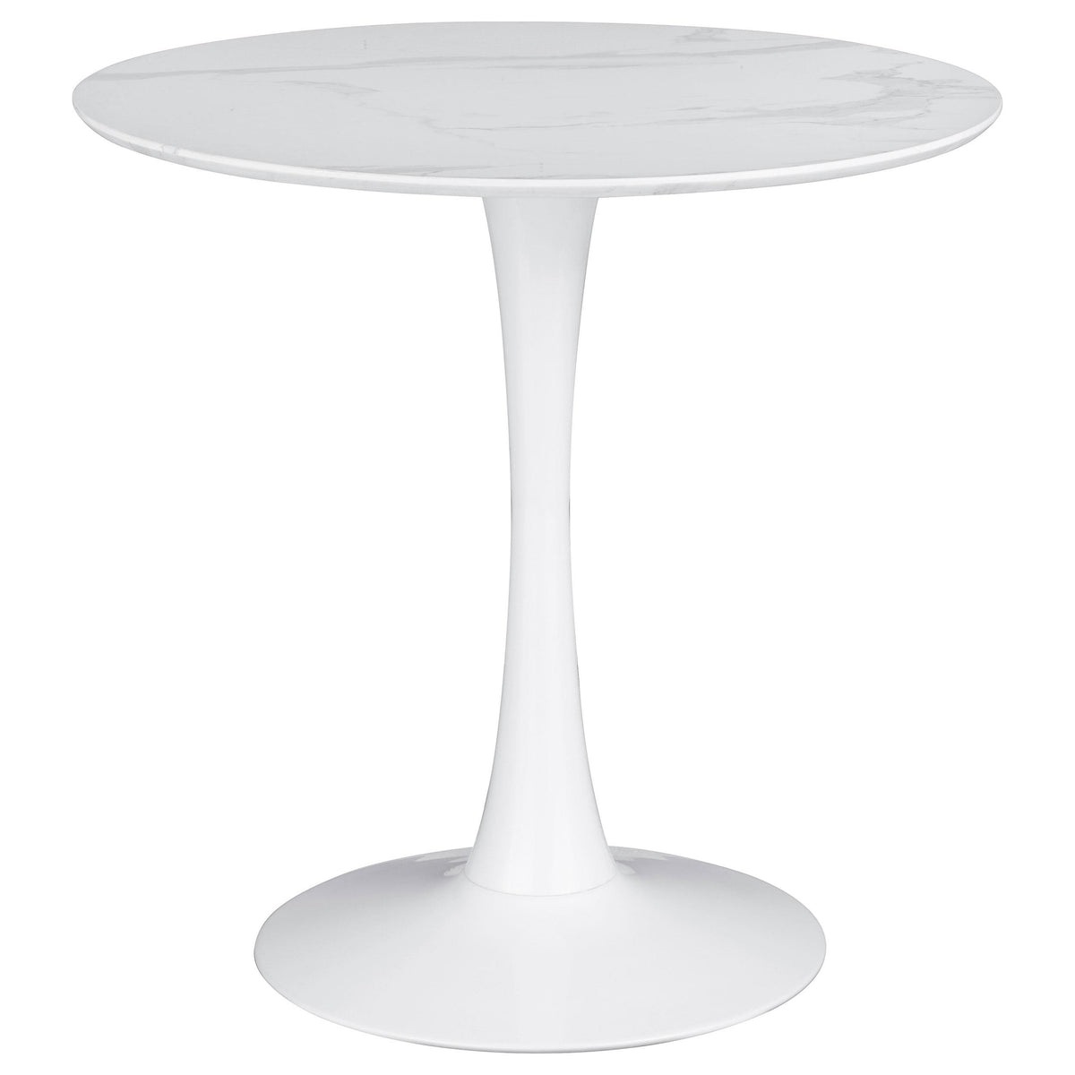 Arkell 30-inch Round Pedestal Dining Table White  Half Price Furniture