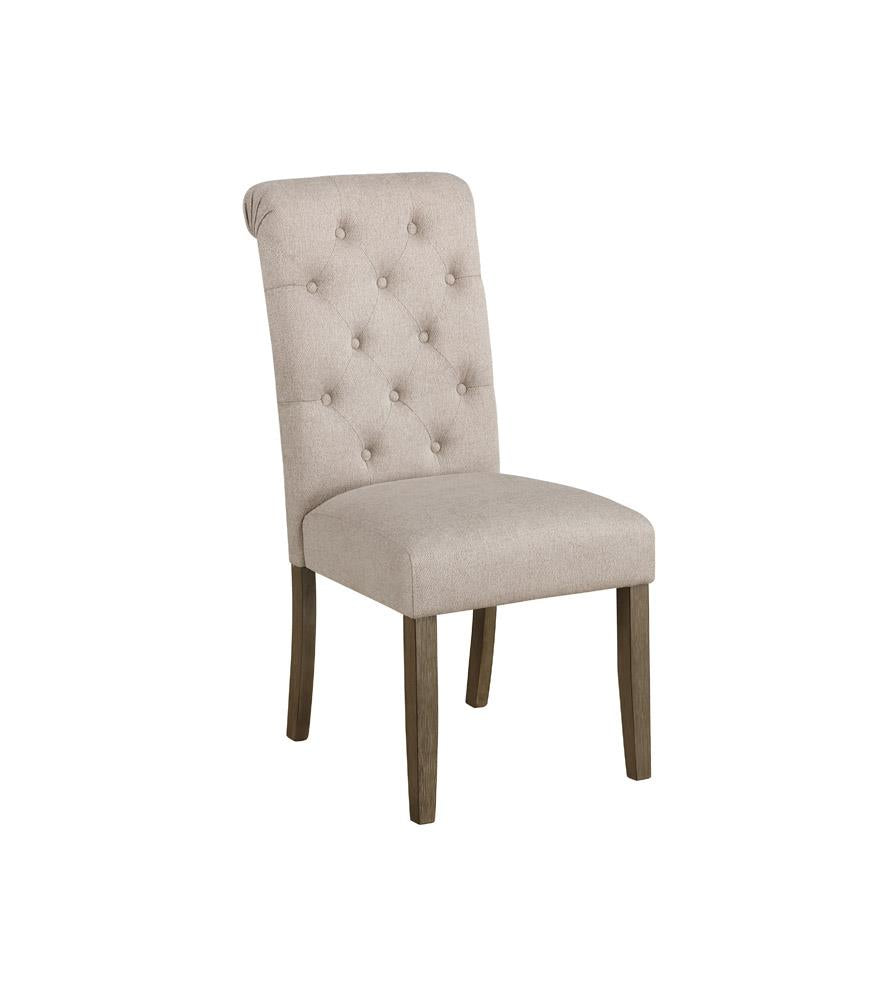 Balboa Tufted Back Side Chairs Rustic Brown and Beige (Set of 2)  Half Price Furniture