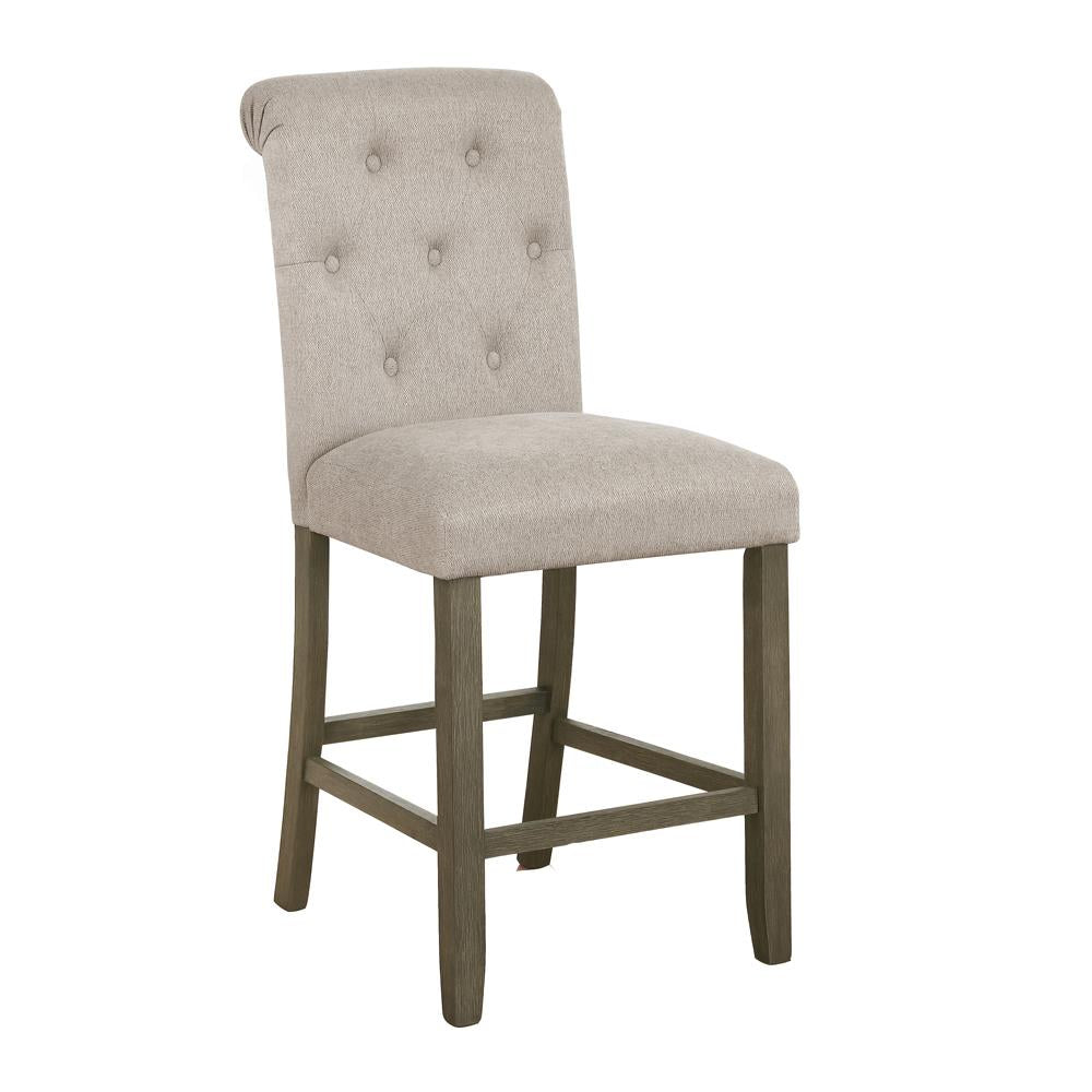 Balboa Tufted Back Counter Height Stools Beige and Rustic Brown (Set of 2)  Half Price Furniture