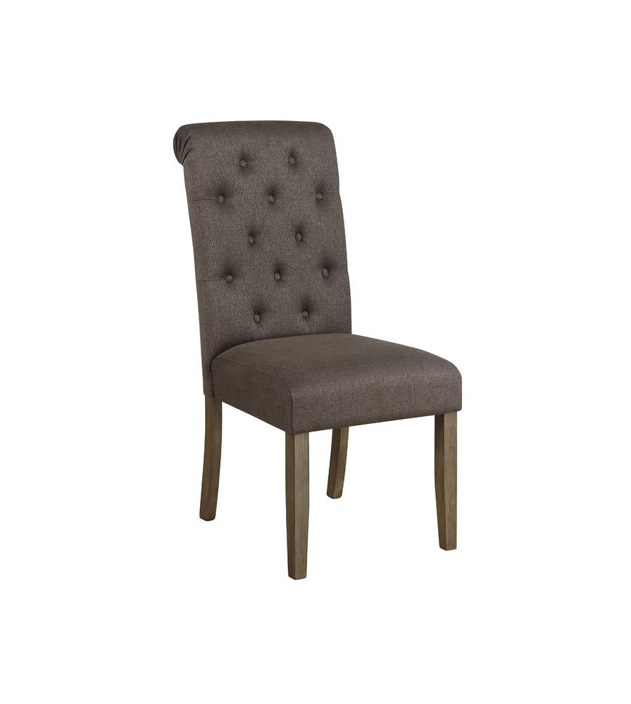 Balboa Tufted Back Side Chairs Rustic Brown and Grey (Set of 2)  Half Price Furniture