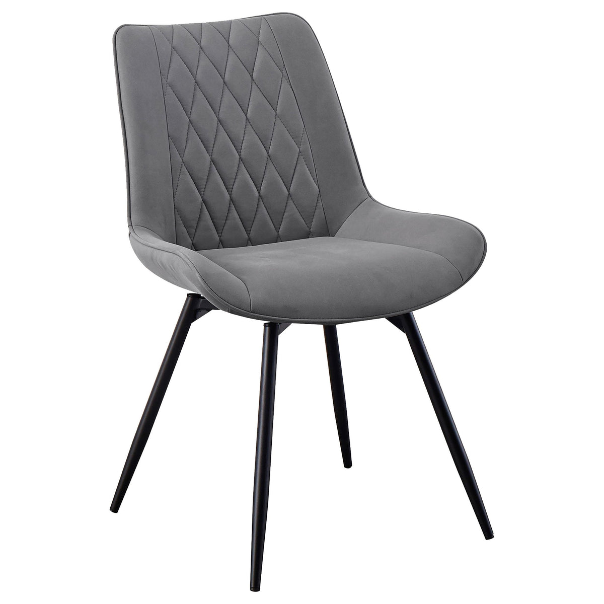 Diggs Upholstered Tufted Swivel Dining Chairs Grey and Gunmetal (Set of 2) Half Price Furniture