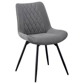 Diggs Upholstered Tufted Swivel Dining Chairs Grey and Gunmetal (Set of 2) Half Price Furniture