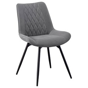 Diggs Upholstered Tufted Swivel Dining Chairs Grey and Gunmetal (Set of 2) Half Price Furniture
