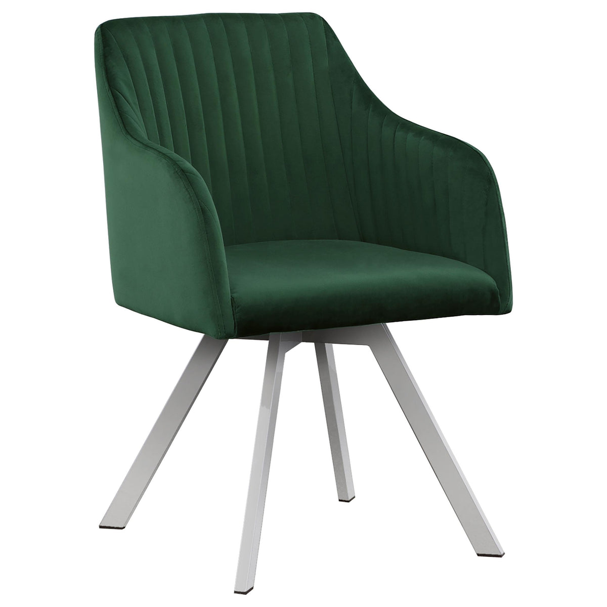 Arika Channeled Back Swivel Dining Chair Green  Half Price Furniture