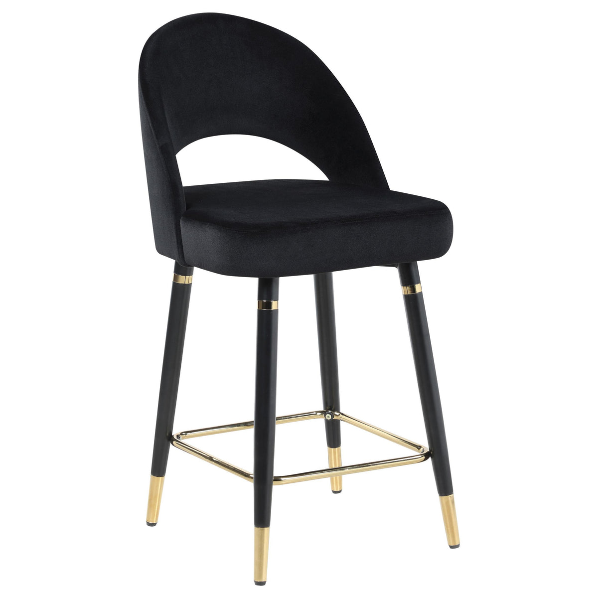 Lindsey Arched Back Upholstered Counter Height Stools Black (Set of 2) Lindsey Arched Back Upholstered Counter Height Stools Black (Set of 2) Half Price Furniture