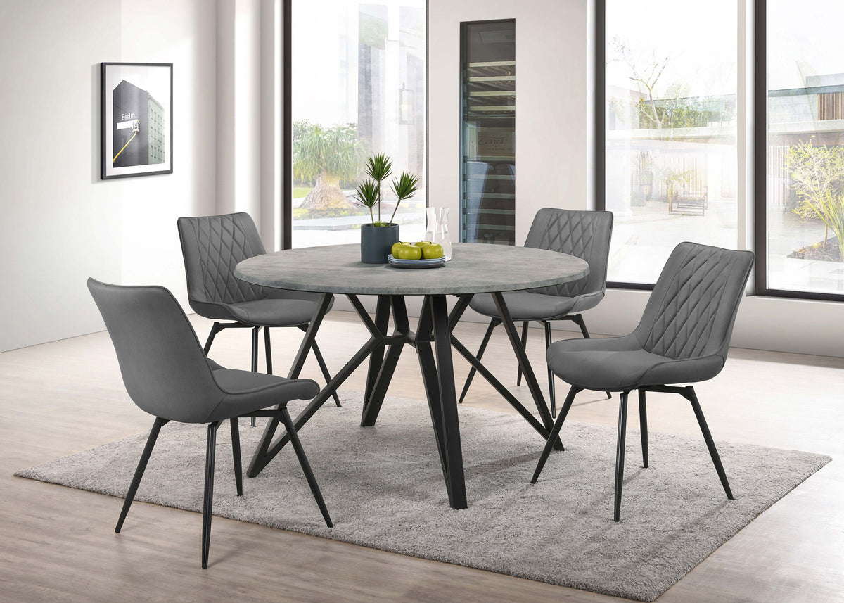Neil 5-piece Round Dining Set Concrete and Grey  Half Price Furniture