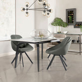 Mina Rectangular Dining Table Grey Ceramic and Sandy Black Half Price Furniture