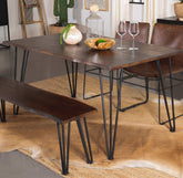 Topeka Live-edge Dining Table Mango Cocoa and Gunmetal Half Price Furniture