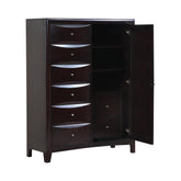 Phoenix 6-drawer Door Chest Deep Cappuccino Half Price Furniture