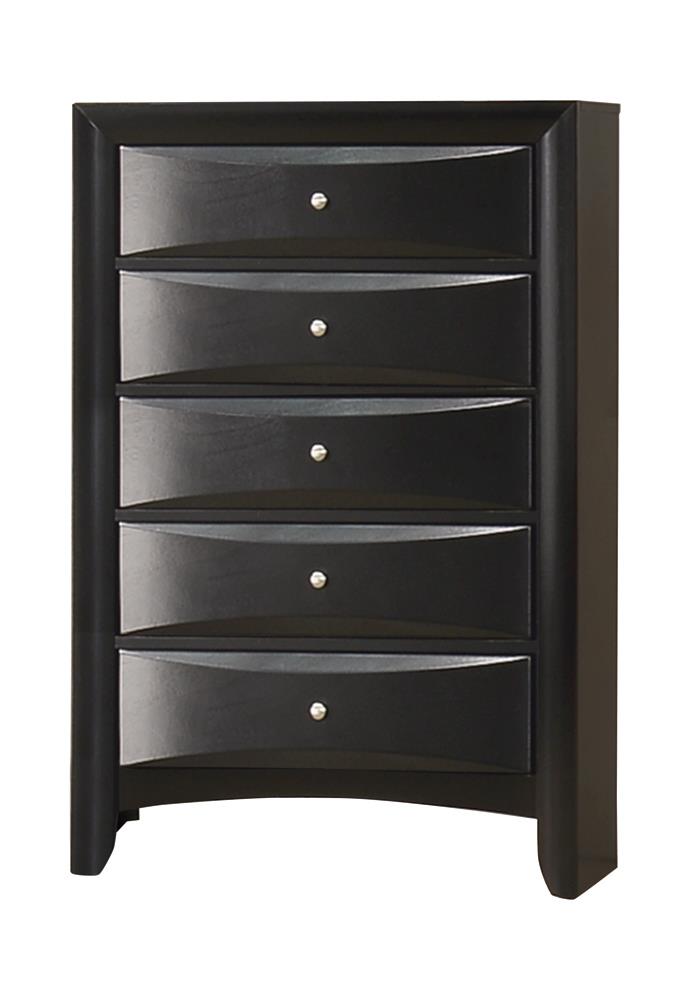 Briana Rectangular 5-drawer Chest Black  Half Price Furniture