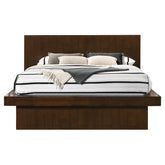 Jessica Queen Platform Bed with Rail Seating Cappuccino  Half Price Furniture