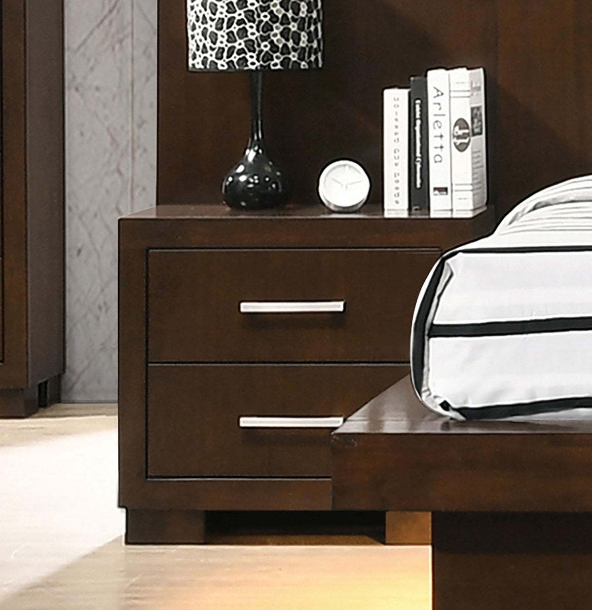 Jessica 2-drawer Nightstand Cappuccino  Half Price Furniture