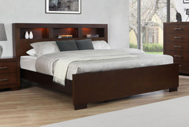 Jessica Queen Bed with Storage Headboard Cappuccino Half Price Furniture