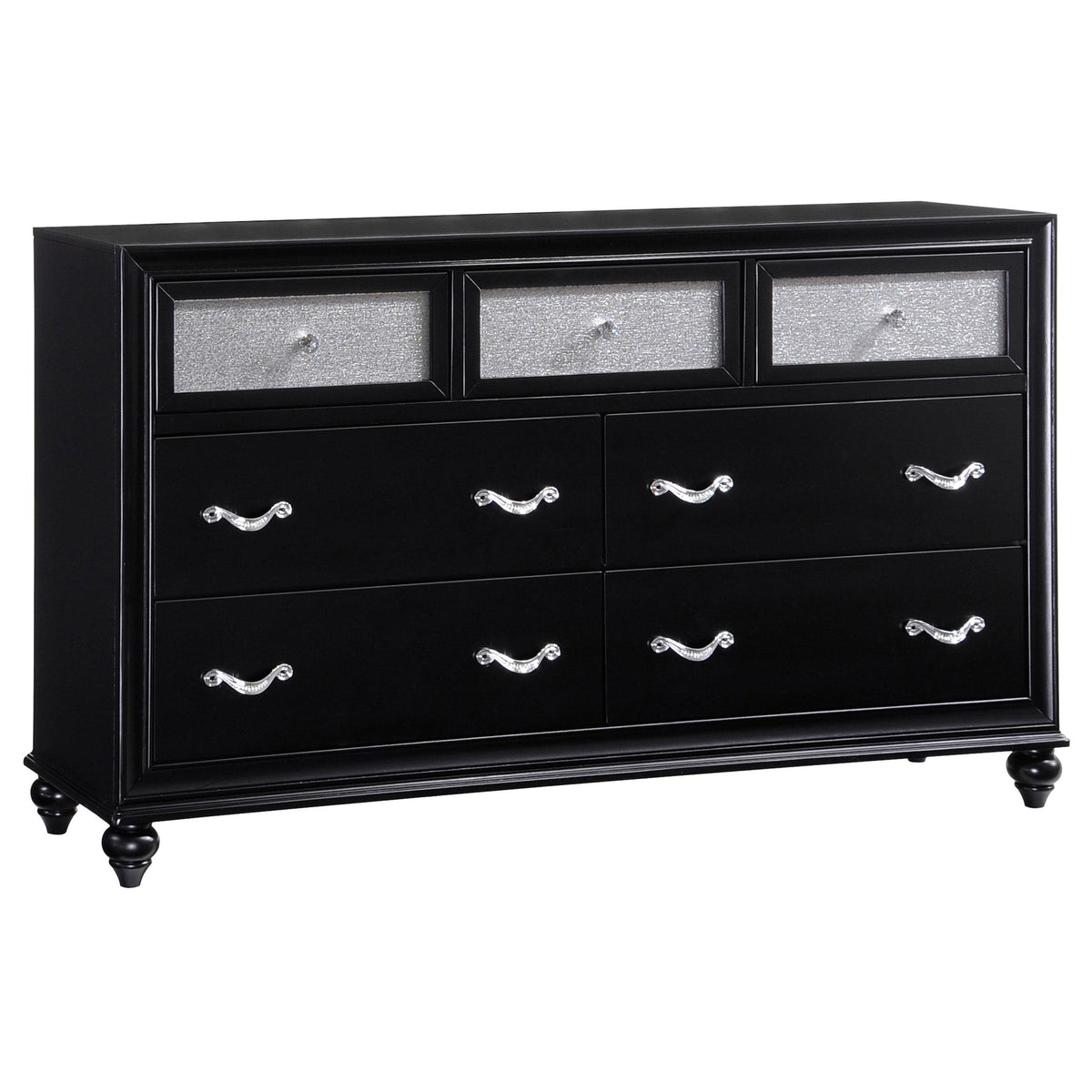 Barzini 7-drawer Rectangular Dresser Black  Half Price Furniture