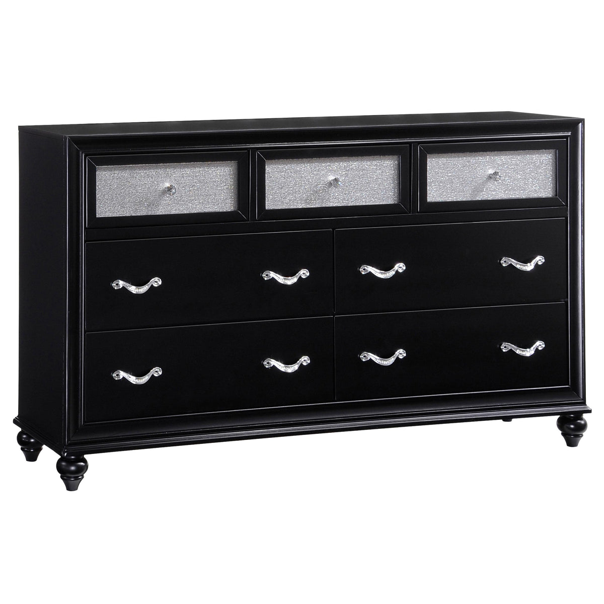 Barzini 7-drawer Rectangular Dresser Black Barzini 7-drawer Rectangular Dresser Black Half Price Furniture