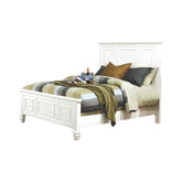 Sandy Beach California King Panel Bed with High Headboard Cream White  Half Price Furniture