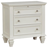 Sandy Beach 3-drawer Nightstand Cream White Half Price Furniture